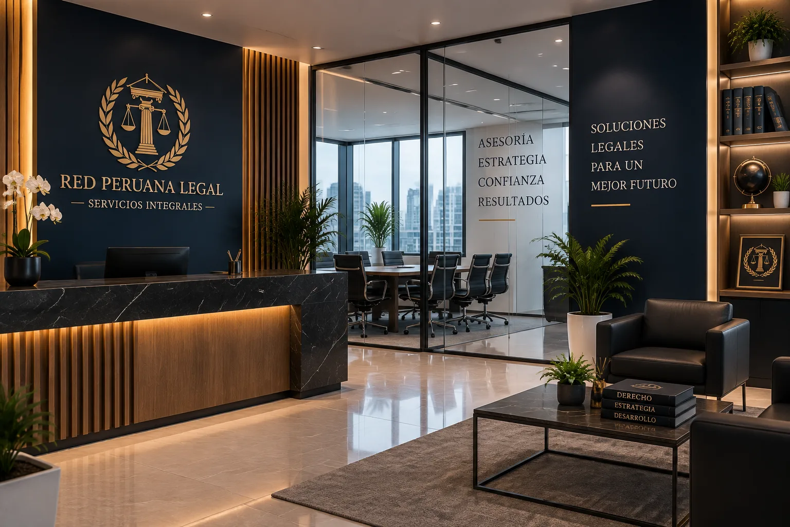 Instalaciones modernas de Red Peruana Legal destinadas a la atención profesional y empresarial.